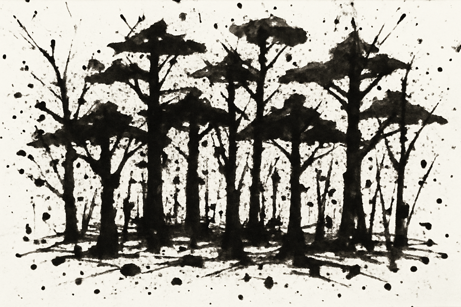 make it messier, more raw, drops of ink, less dimension